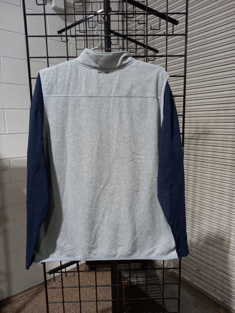 Men's Fleece Full Zip Vest with Corduroy Collar + Long Sleeve Henley Navy | 2XL - Picture 2 of 9